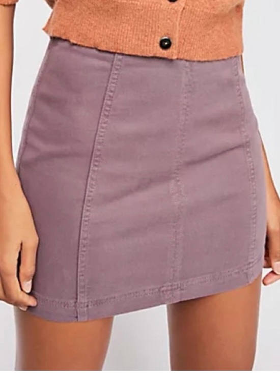 Free People Dresses & Skirts - Free People High-Waist Mauve Purple Mini Skirt Size 12
